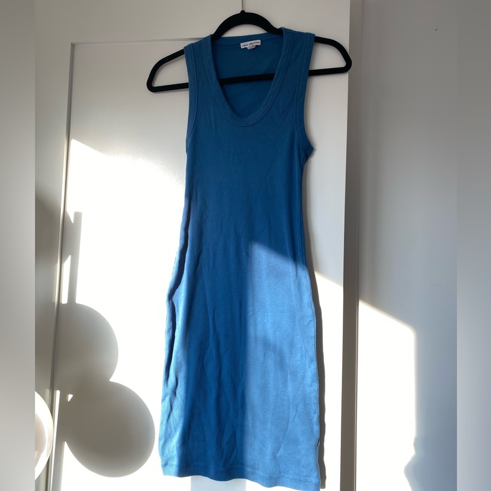 SOLD Blue James Perse U Neck Ribbed Dress